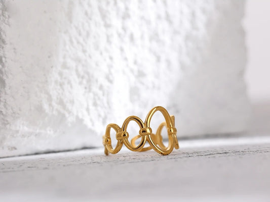 Abstract opening chain statement ring women - product image