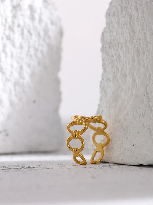 Abstract opening chain statement ring women - product image