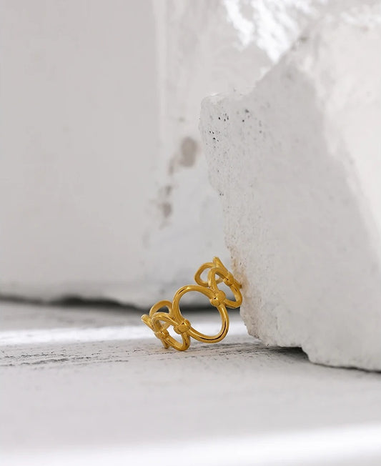 Abstract opening chain statement ring women - product image