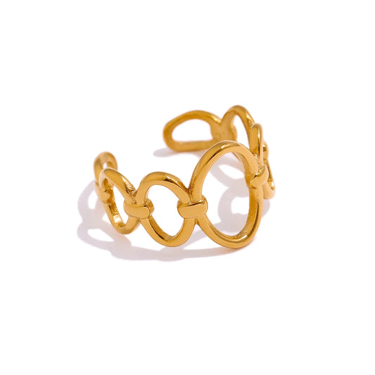 Abstract opening chain statement ring women - product image