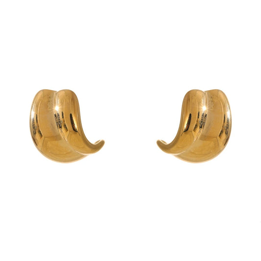 Abstract stainless steel stud earrings - product image