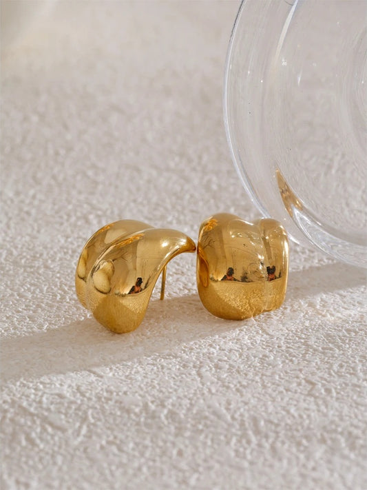 Abstract stainless steel stud earrings - product image