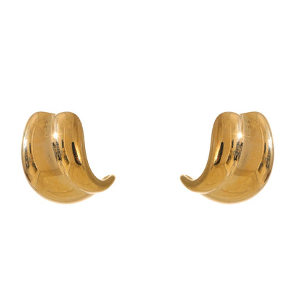 Abstract stainless steel stud earrings - product image