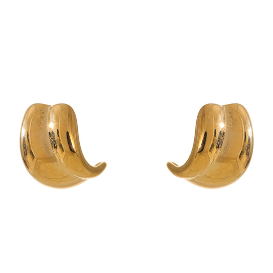 Abstract stainless steel stud earrings - product image