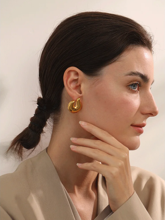 Abstract stud earrings push-back fashion jewelry - product image