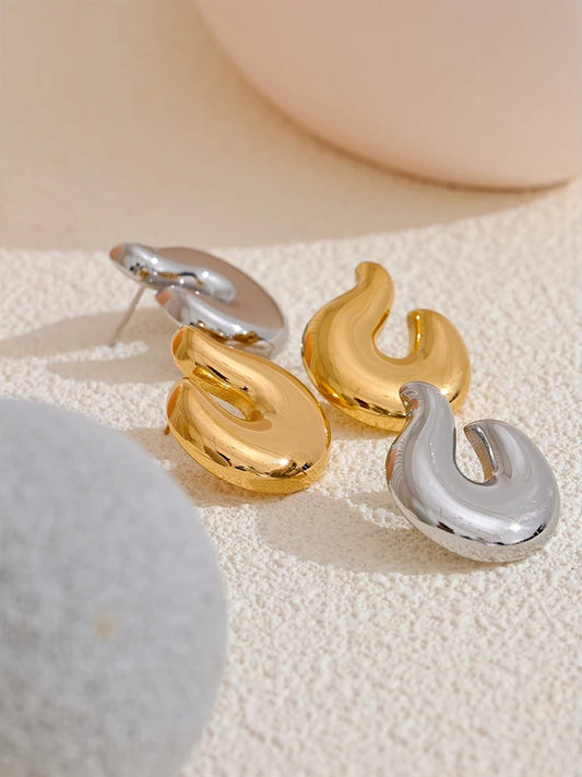 Abstract stud earrings push-back fashion jewelry - product image