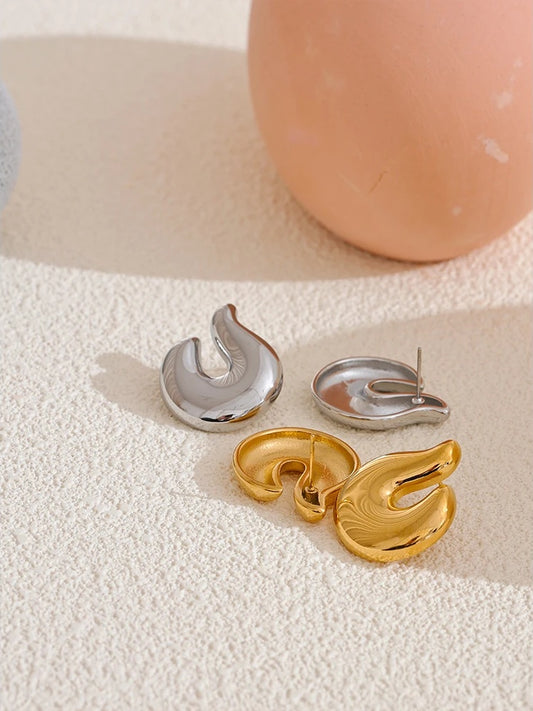 Abstract stud earrings push-back fashion jewelry - product image