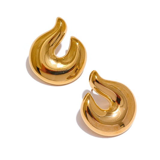 Abstract stud earrings push-back fashion jewelry - product image