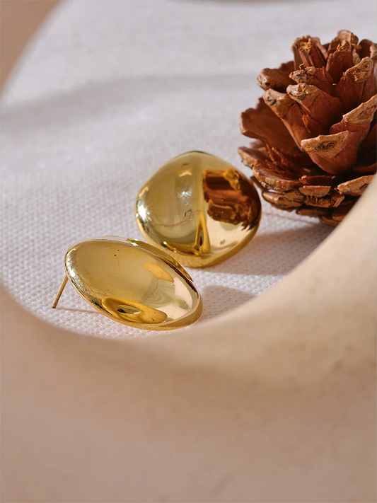 Abstract textured stainless steel stud earrings - product image