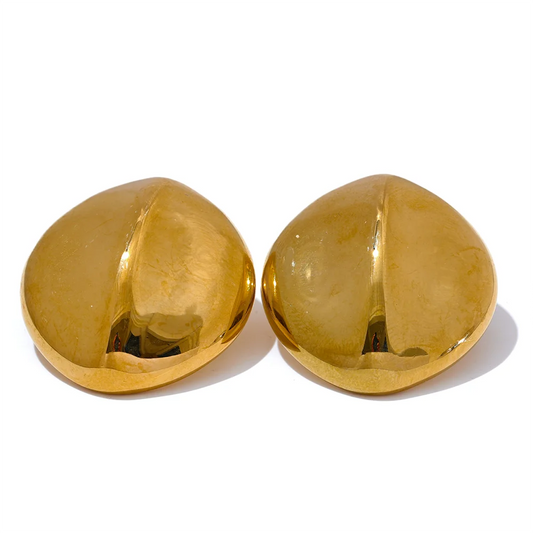 Abstract textured stainless steel stud earrings - product image