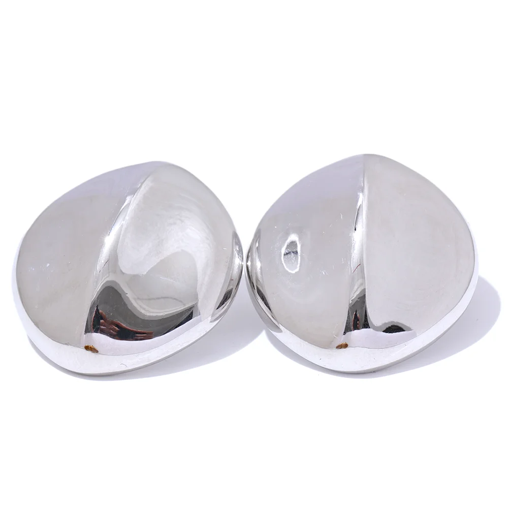 Abstract textured stainless steel stud earrings - product image