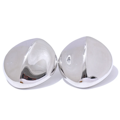 Abstract textured stainless steel stud earrings - product image
