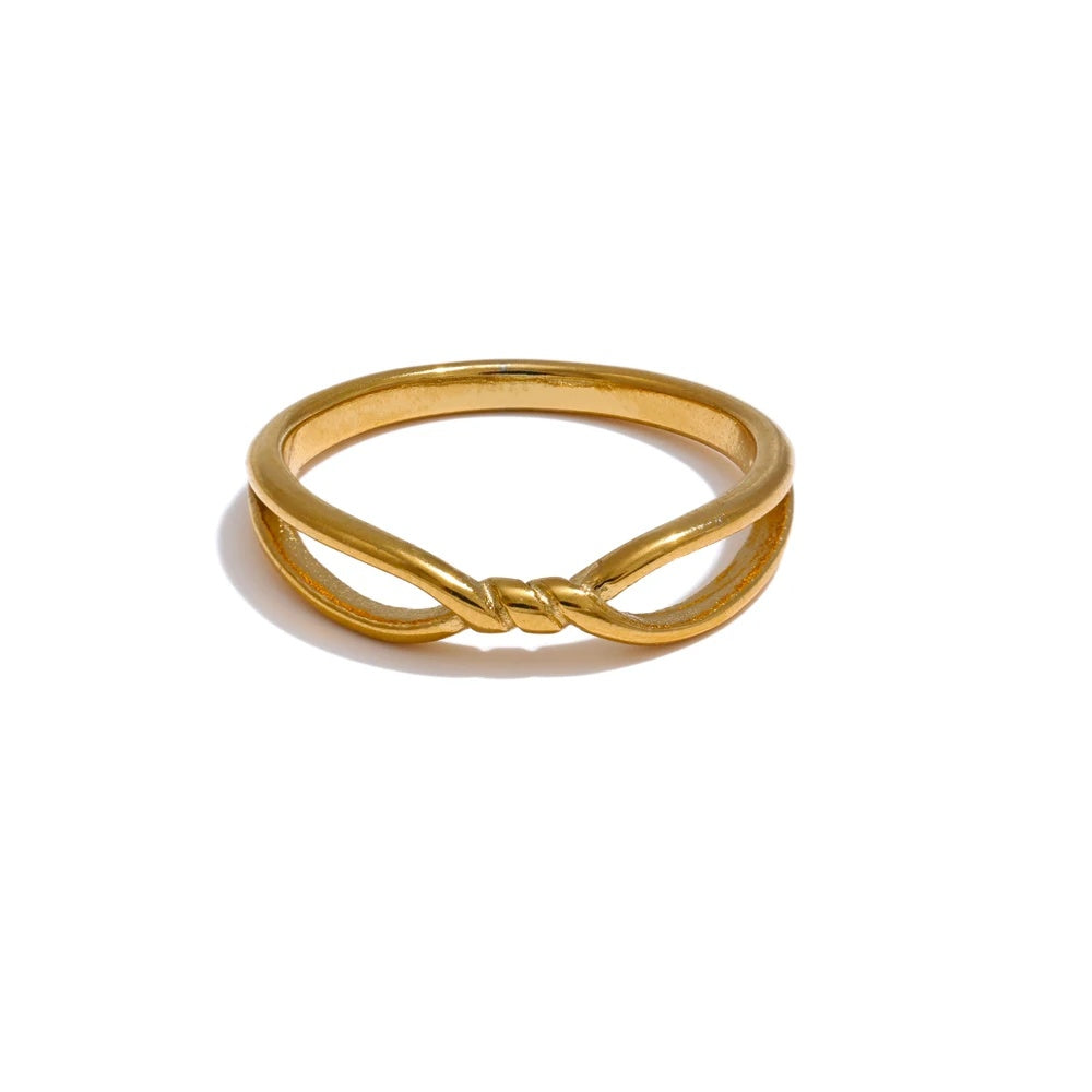 Abstract thin twist metal ring - product image