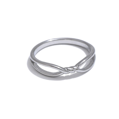 Abstract thin twist metal ring - product image