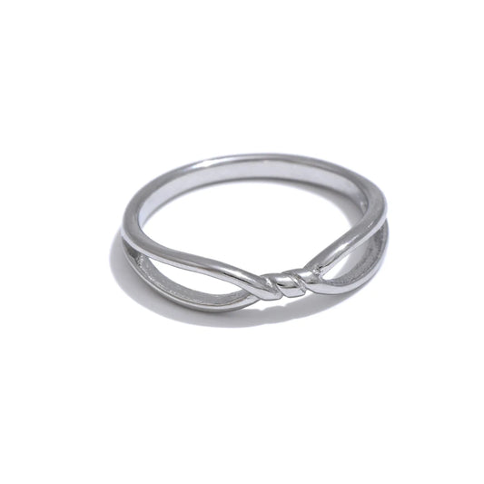 Abstract thin twist metal ring - product image