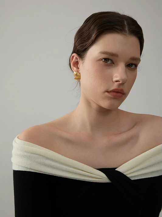 Abstract unusual allergy-free stud earrings - product image