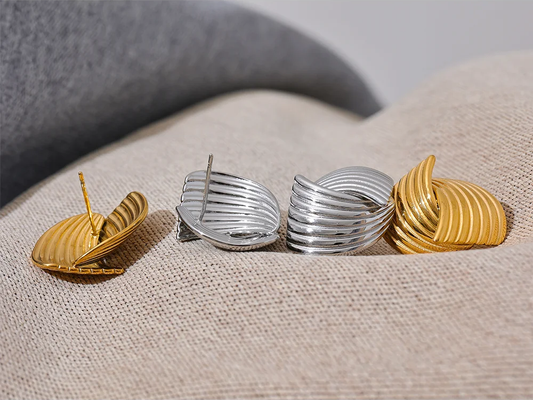 Abstract unusual allergy-free stud earrings - product image