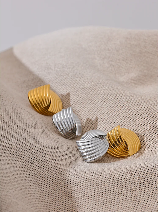 Abstract unusual allergy-free stud earrings - product image