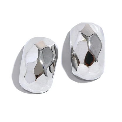 Abstract unusual gold silver stud earrings - product image