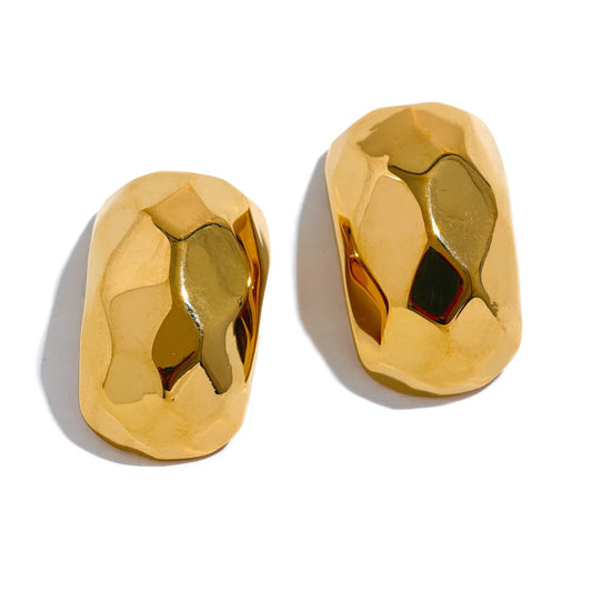 Abstract unusual gold silver stud earrings - product image
