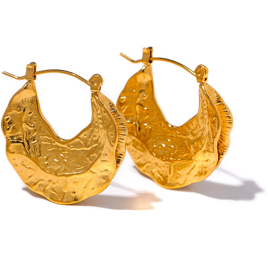 Abstract unusual huggie hoop earrings women - product image