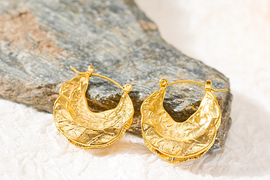 Abstract unusual huggie hoop earrings women - product image