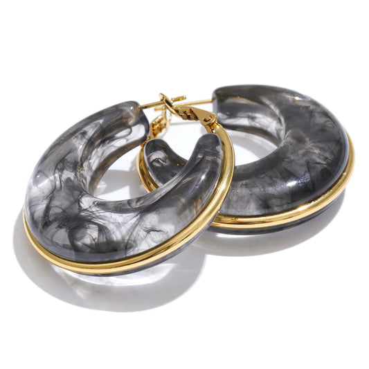 Acetate acrylic chunky hoop earrings - product image