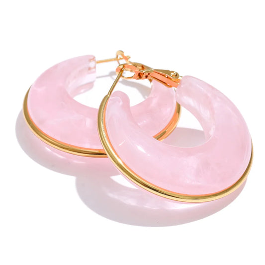 Acetate acrylic chunky hoop earrings - product image