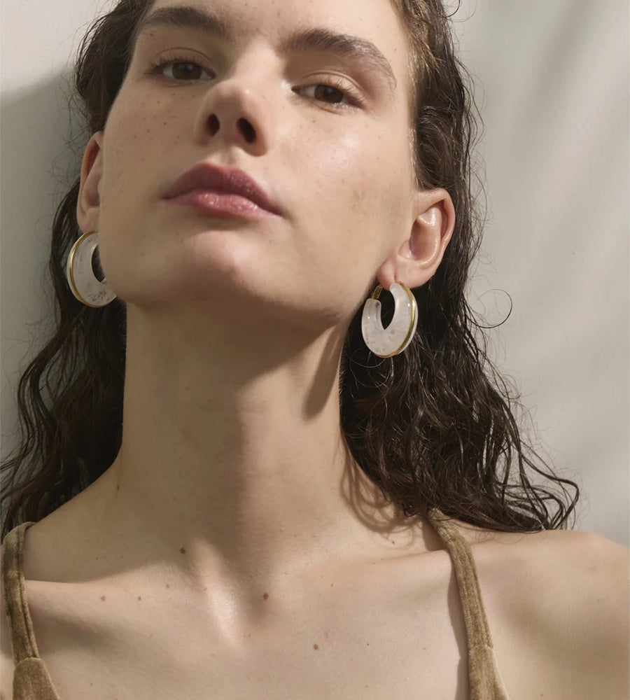 Acetate acrylic chunky hoop earrings - product image