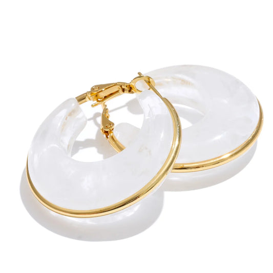 Acetate acrylic chunky hoop earrings - product image
