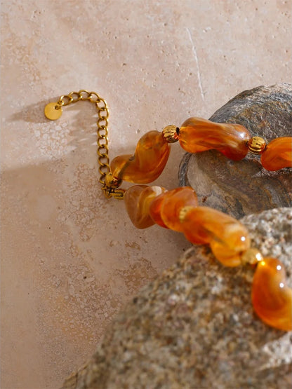Acrylic beads chain sunflower pendant necklace - product image