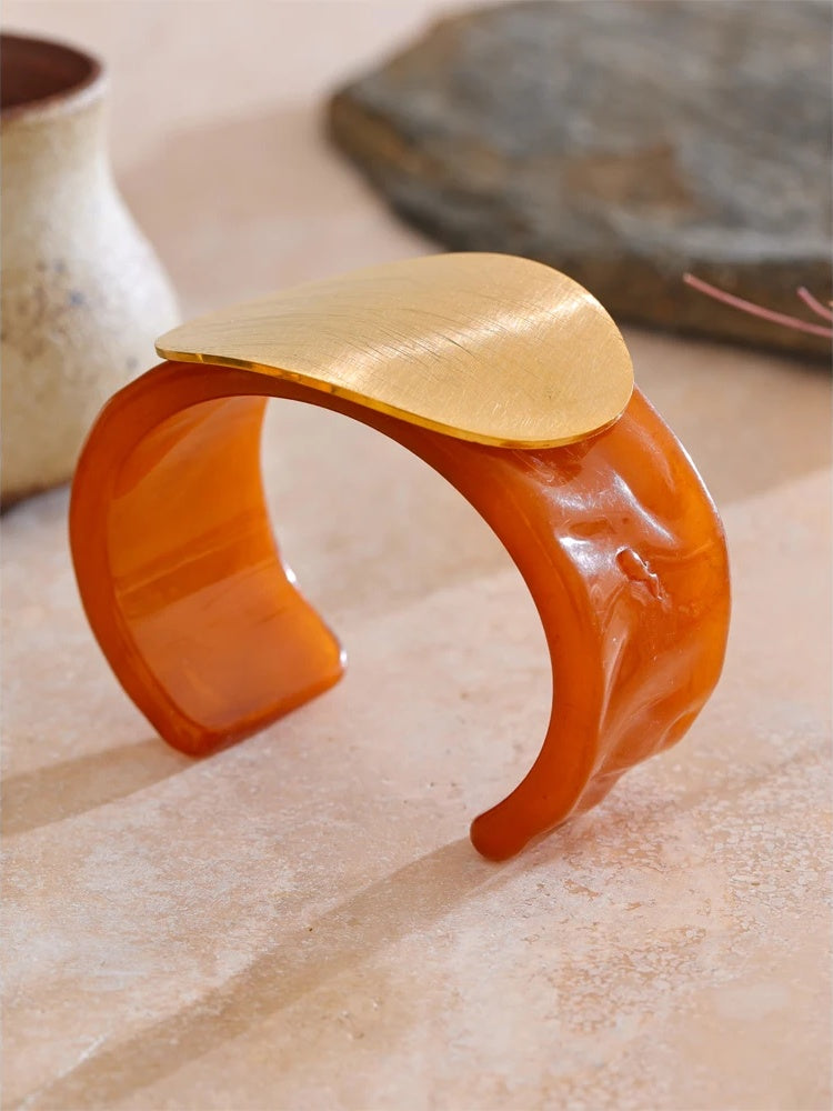 Acrylic big open abstract bracelet - product image