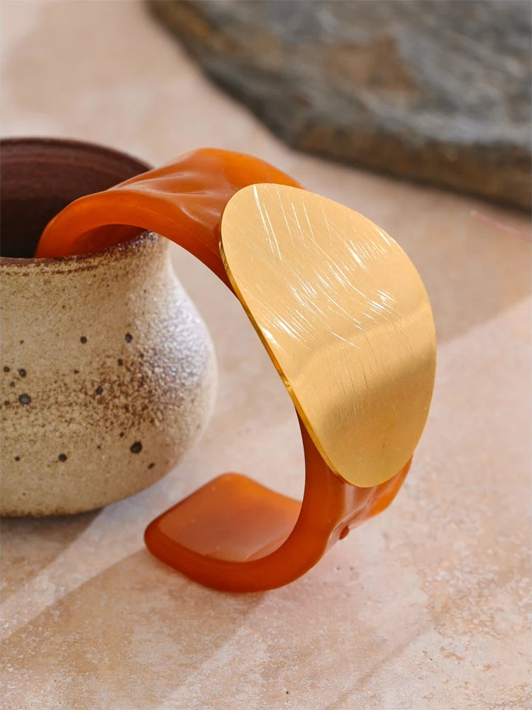 Acrylic big open abstract bracelet - product image