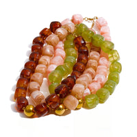 Acrylic Square Beads Chain Necklace Bracelet Set