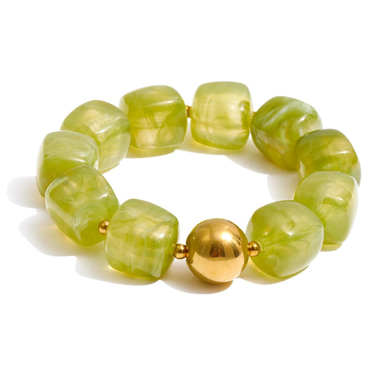 Acrylic square beads chain necklace bracelet set - product image