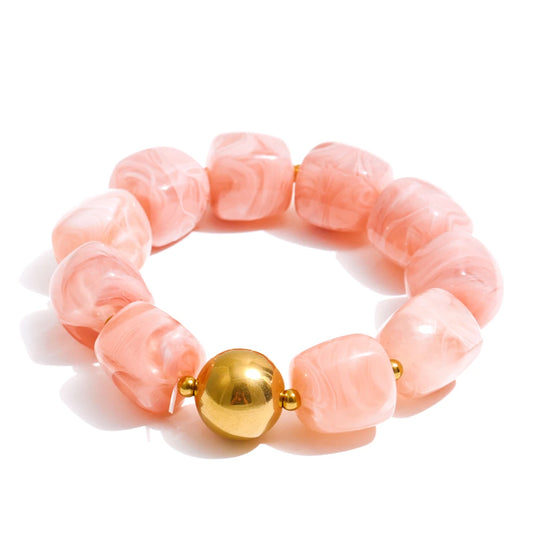 Acrylic square beads chain necklace bracelet set - product image
