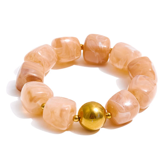 Acrylic square beads chain necklace bracelet set - product image