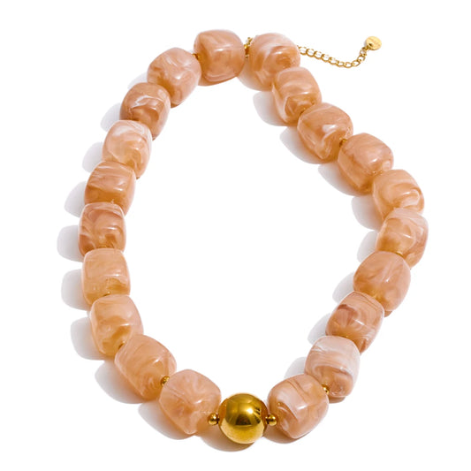 Acrylic square beads chain necklace bracelet set - product image