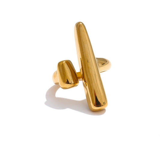 Adjustable contemporary chic double layer finger ring - product image