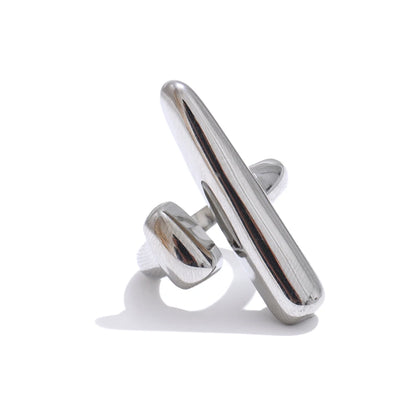 Adjustable contemporary chic double layer finger ring - product image