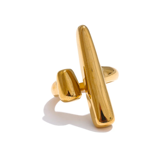 Adjustable contemporary chic double layer finger ring - product image