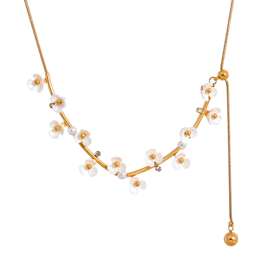 Adjustable length sweet flowers chain necklace - product image