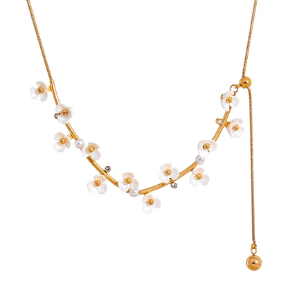 Adjustable length sweet flowers chain necklace - product image