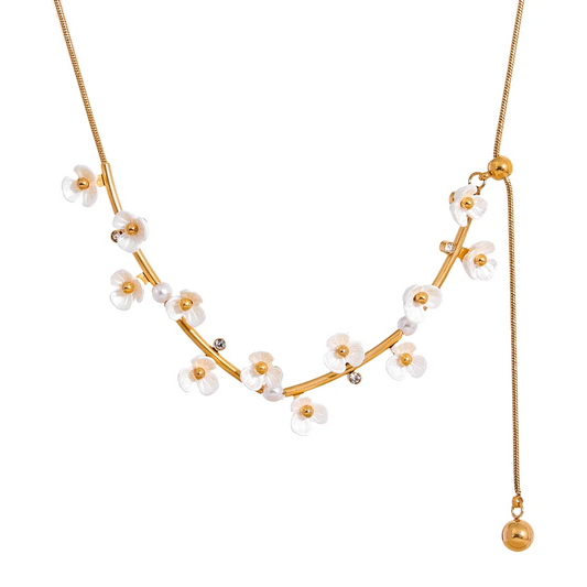 Adjustable length sweet flowers chain necklace - product image