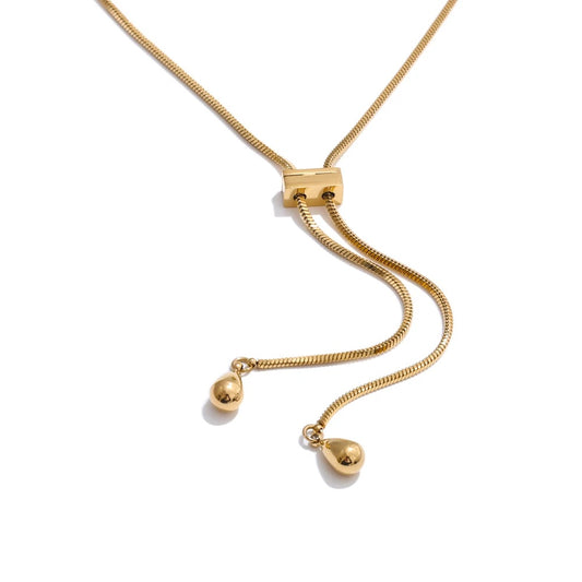 Adjustable long chain abstract pendant necklace - product image