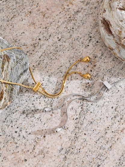 Adjustable long chain abstract pendant necklace - product image