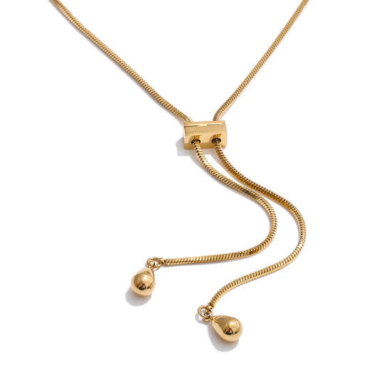 Adjustable long chain abstract pendant necklace - product image