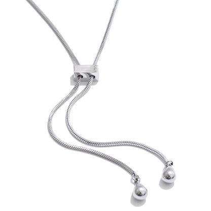 Adjustable long chain abstract pendant necklace - product image