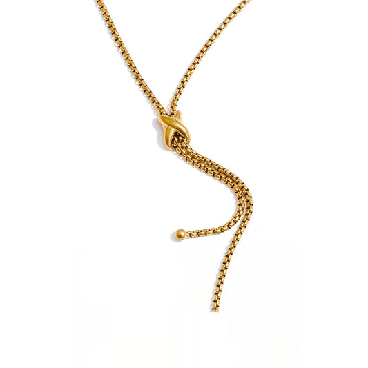 Adjustable long chain drop pendant necklace - product image
