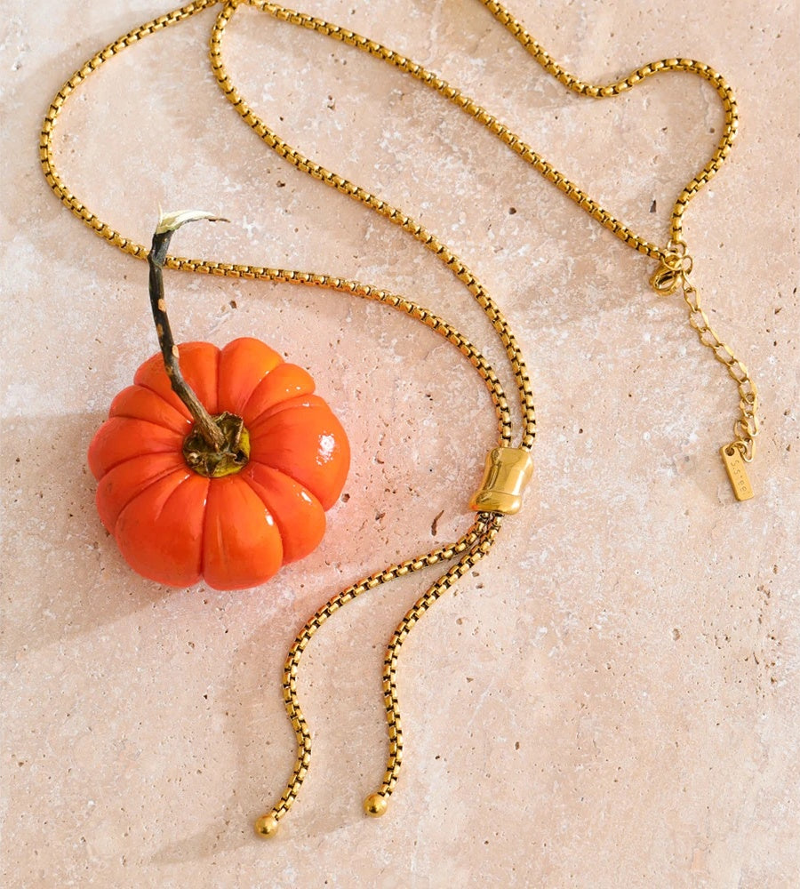 Adjustable long chain drop pendant necklace - product image